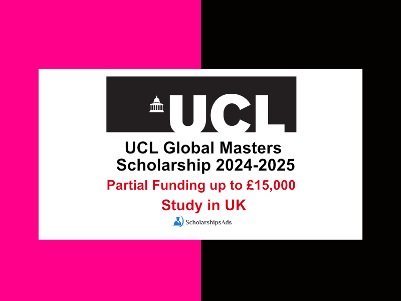 UCL Global Masters Scholarship 20242025 in UK (Partial Funding up to £